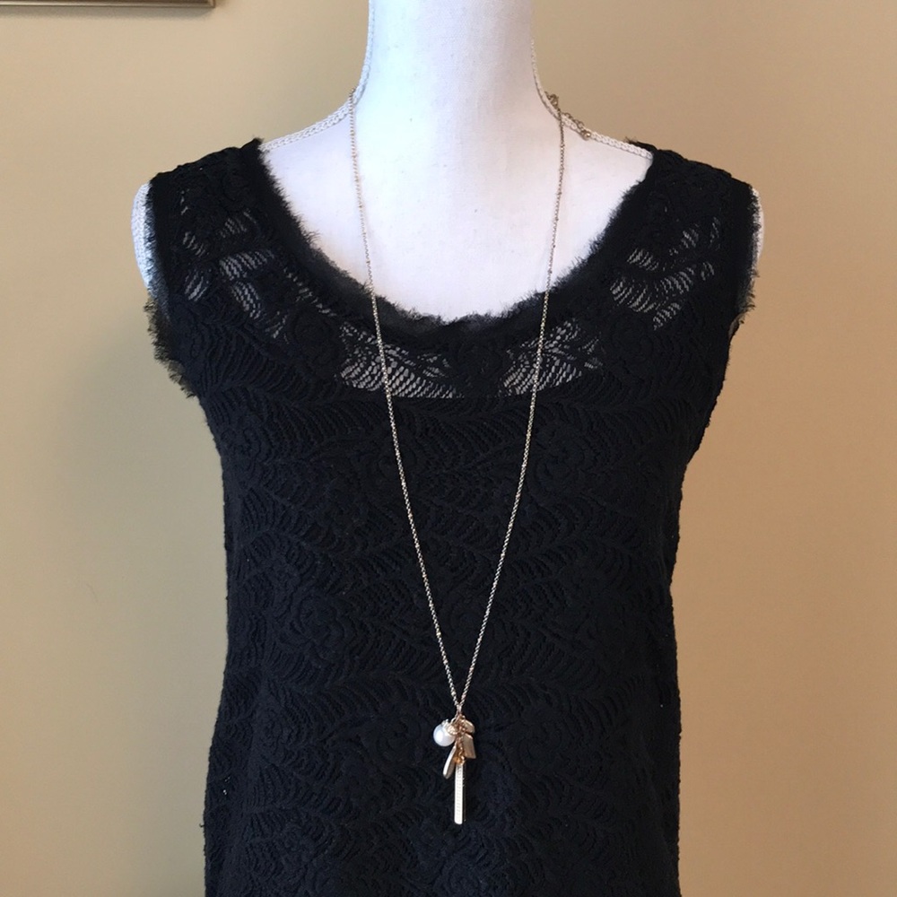 Black Dress with Overlay - Picture 2 of 5